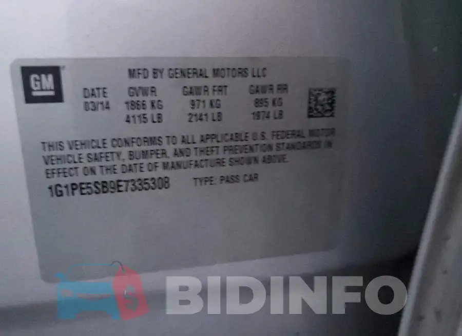1G1PE5SB9E7335308 Photo# 12
