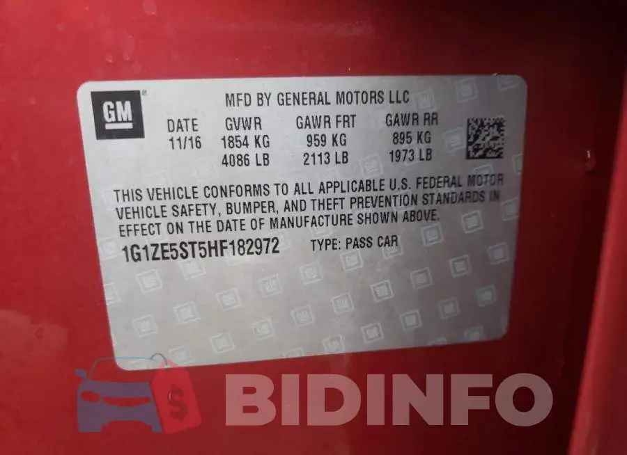 1G1ZE5ST5HF182972 Photo# 12