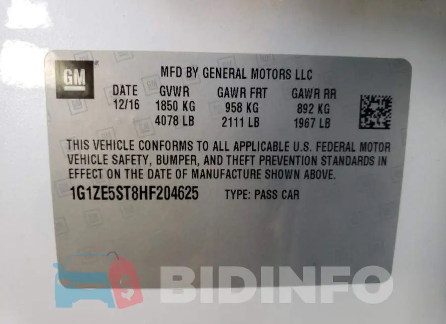 1G1ZE5ST8HF204625 Photo# 12
