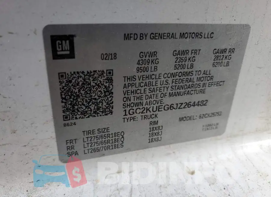 1GC2KUEG6JZ264482 Photo# 12