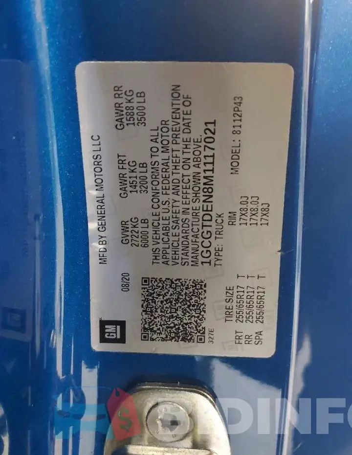 1GCGTDEN8M1117021 Photo# 12
