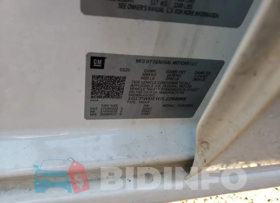 1GCPWBEH7LZ268969 Photo# 13