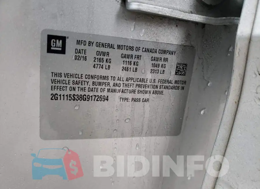 2G1115S38G9172694 Photo# 13