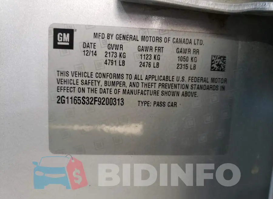 2G1165S32F9200313 Photo# 12