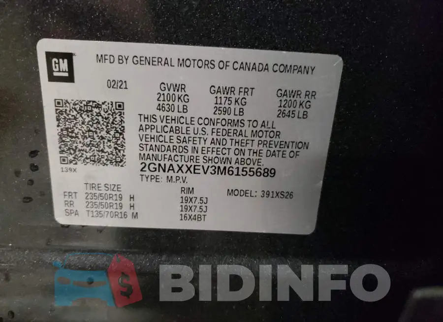 2GNAXXEV3M6155689 Photo# 13