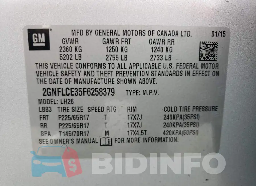 2GNFLCE35F6258379 Photo# 10