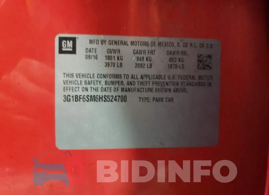 3G1BF6SM6HS524700 Photo# 10