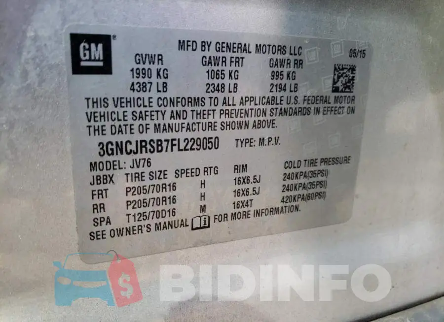 3GNCJRSB7FL229050 Photo# 13