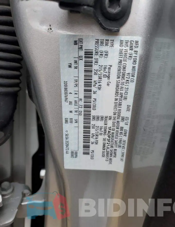 1FADP3F21JL288513 Photo# 12