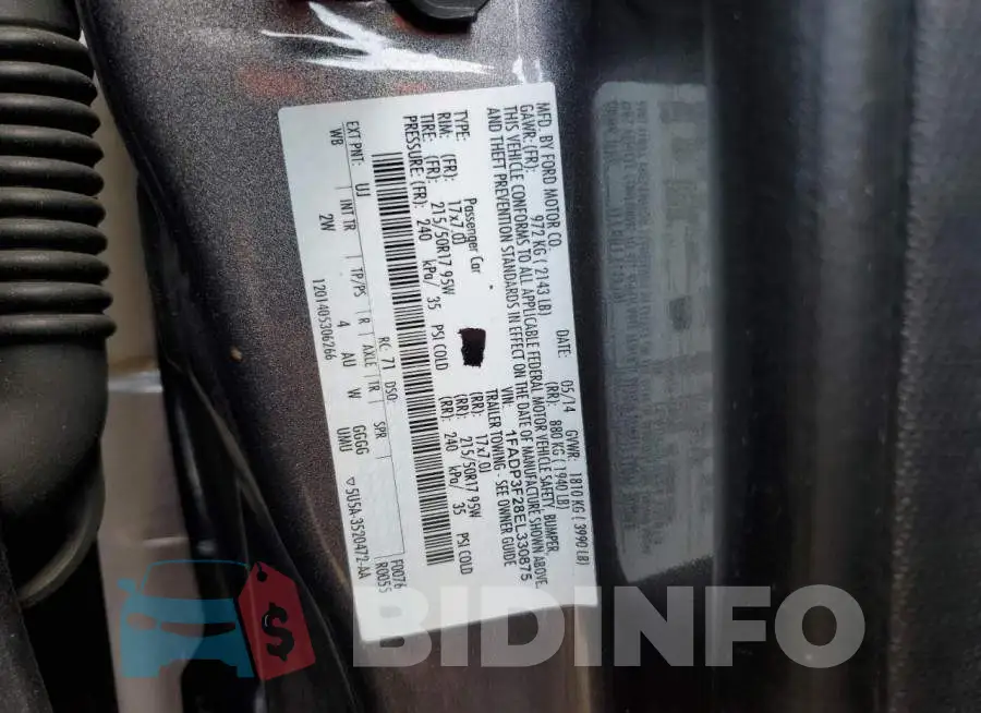 1FADP3F28EL330875 Photo# 12