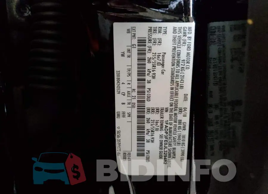 1FADP3FE0JL329482 Photo# 12