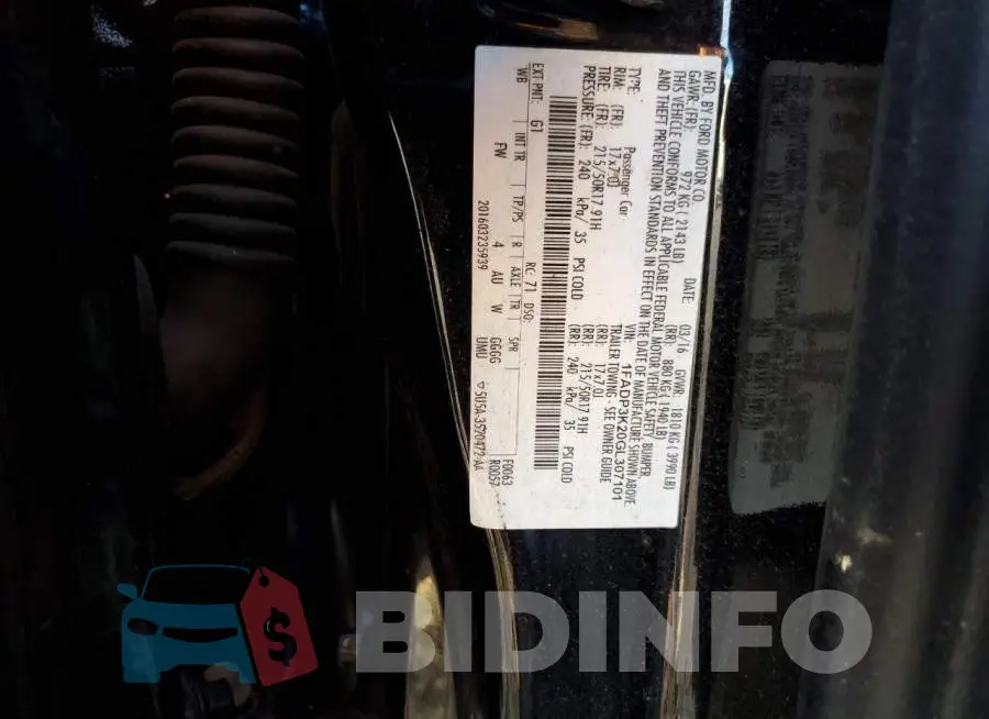 1FADP3K20GL307101 Photo# 12