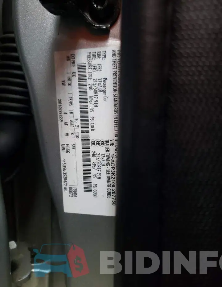 1FADP3K21GL287750 Photo# 12