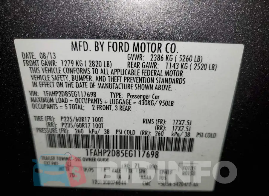 1FAHP2D85EG117698 Photo# 12