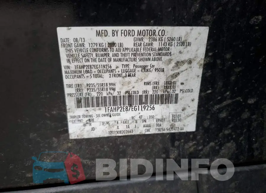 1FAHP2E87EG119256 Photo# 12