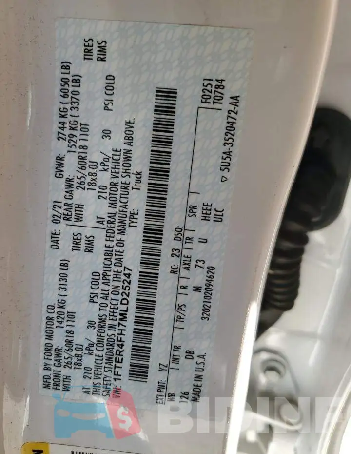 1FTER4FH7MLD25247 Photo# 12