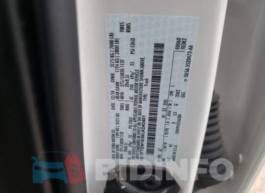 1FTEW1E50LKD43401 Photo# 12