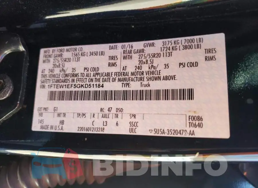 1FTEW1EF5GKD51184 Photo# 12