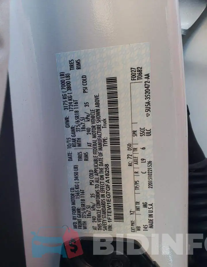 1FTEW1EG7GFA18258 Photo# 12