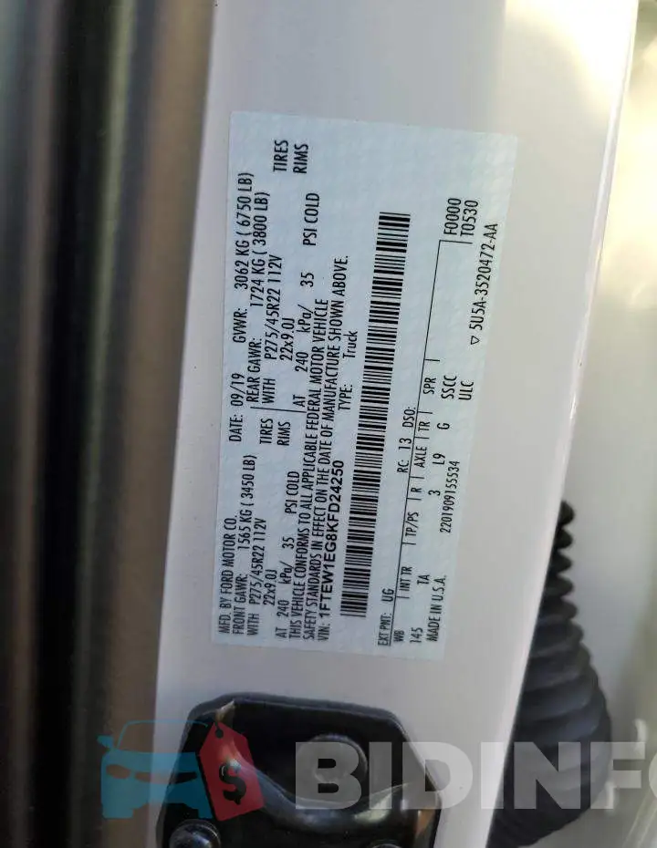 1FTEW1EG8KFD24250 Photo# 12