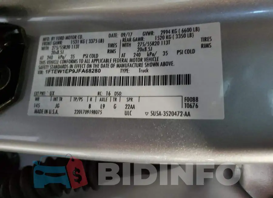 1FTEW1EP9JFA68280 Photo# 12