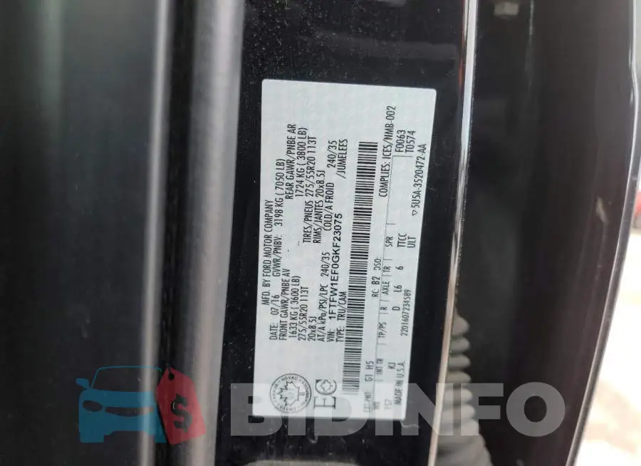 1FTFW1EF0GKF23075 Photo# 12