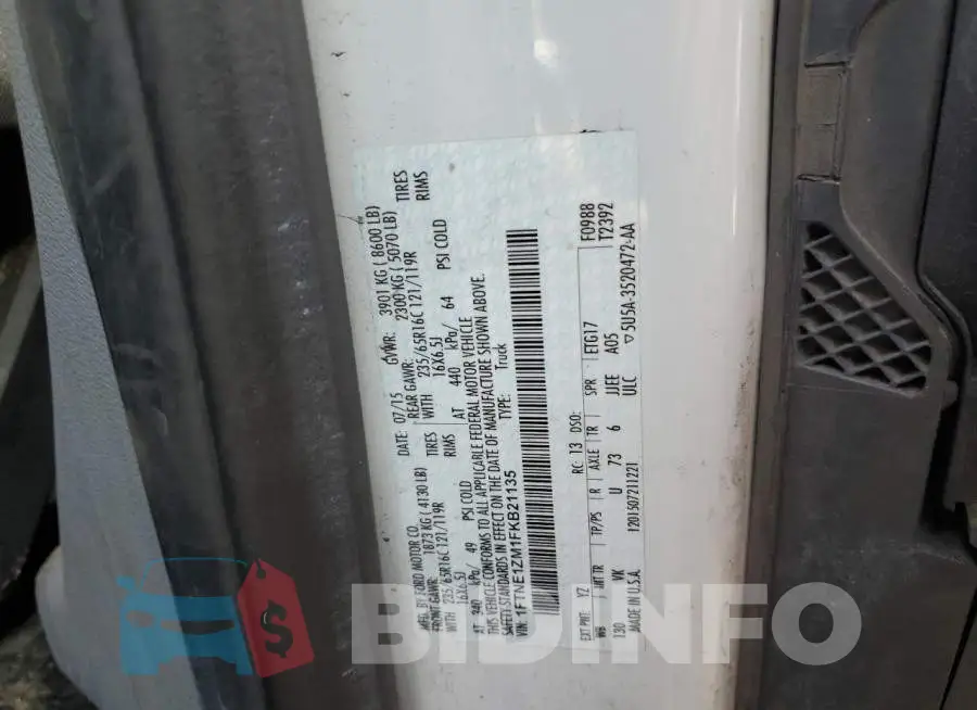 1FTNE1ZM1FKB21135 Photo# 10