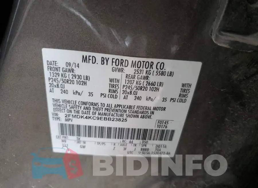 2FMDK4KC9EBB23825 Photo# 13