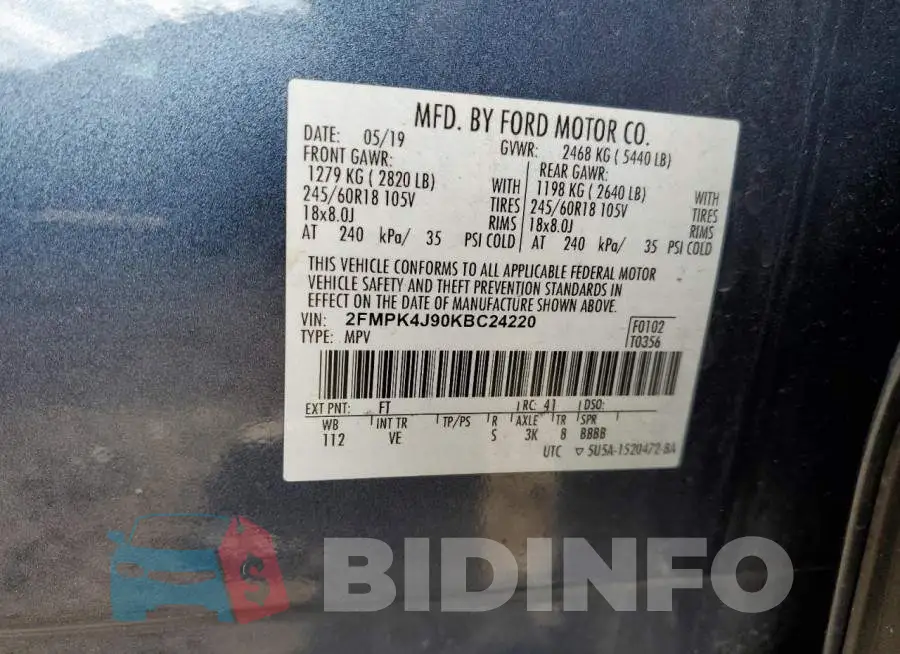 2FMPK4J90KBC24220 Photo# 13