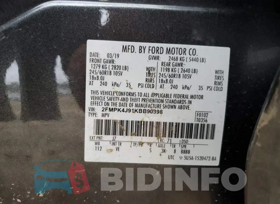 2FMPK4J91KBB90398 Photo# 12