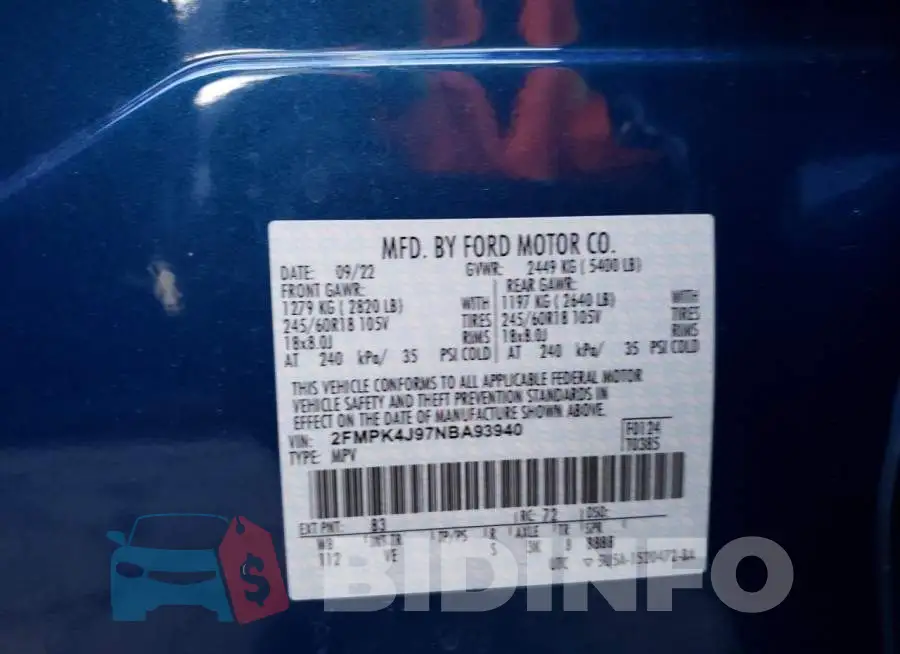 2FMPK4J97NBA93940 Photo# 12
