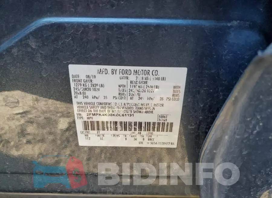 2FMPK4K98KBC61191 Photo# 12