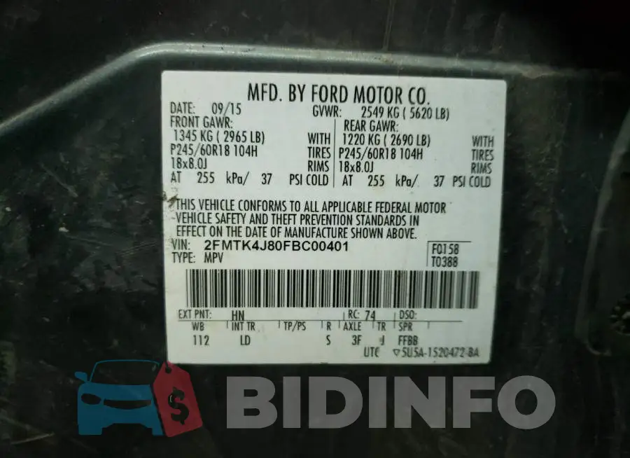 2FMTK4J80FBC00401 Photo# 14
