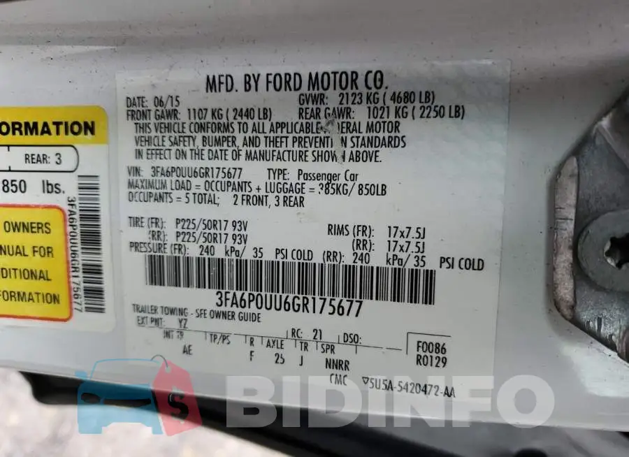 3FA6P0UU6GR175677 Photo# 13