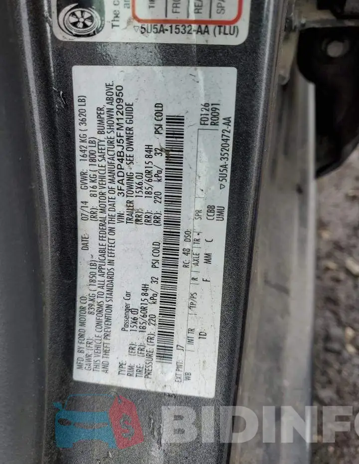 3FADP4BJ5FM120950 Photo# 12