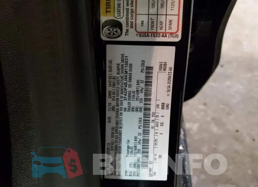 3FADP4BJ8KM116031 Photo# 13