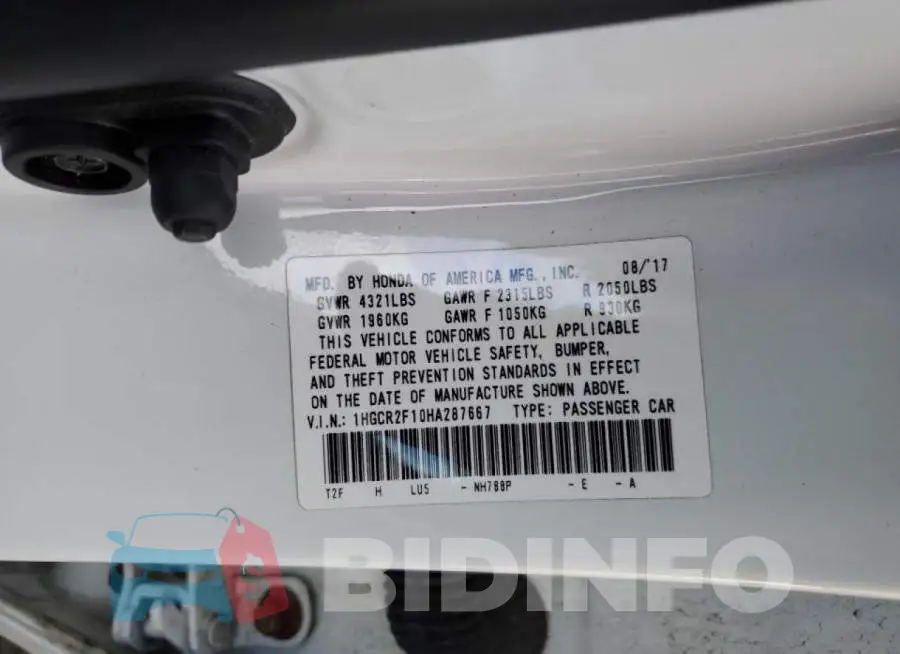 1HGCR2F10HA287667 Photo# 13