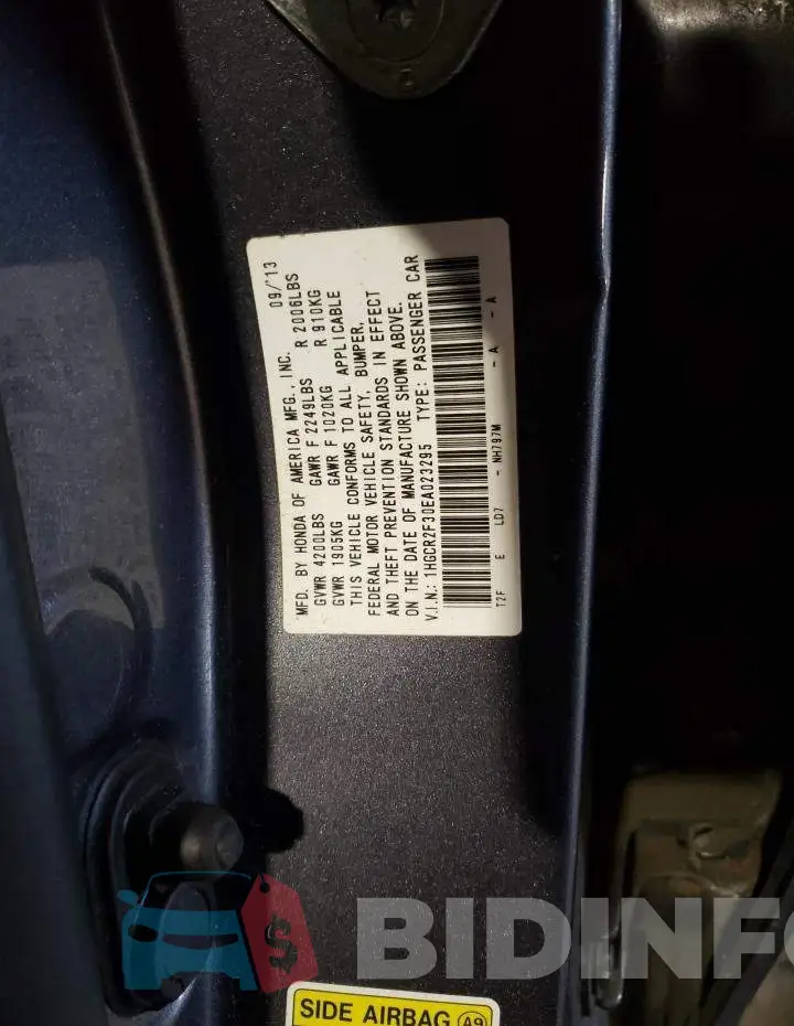 1HGCR2F30EA023295 Photo# 12