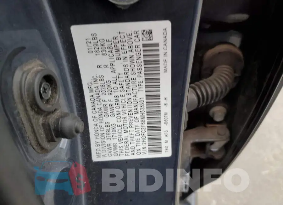 2HGFC2F68MH535931 Photo# 12