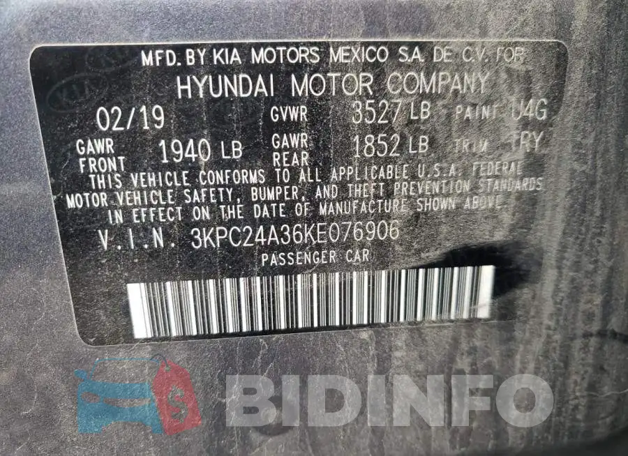 3KPC24A36KE076906 Photo# 12