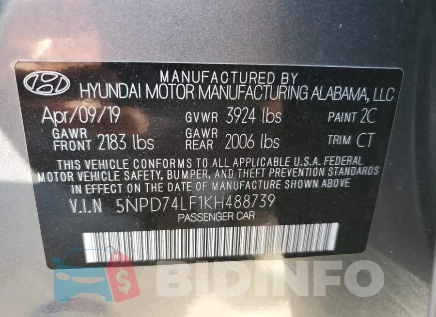 5NPD74LF1KH488739 Photo# 12