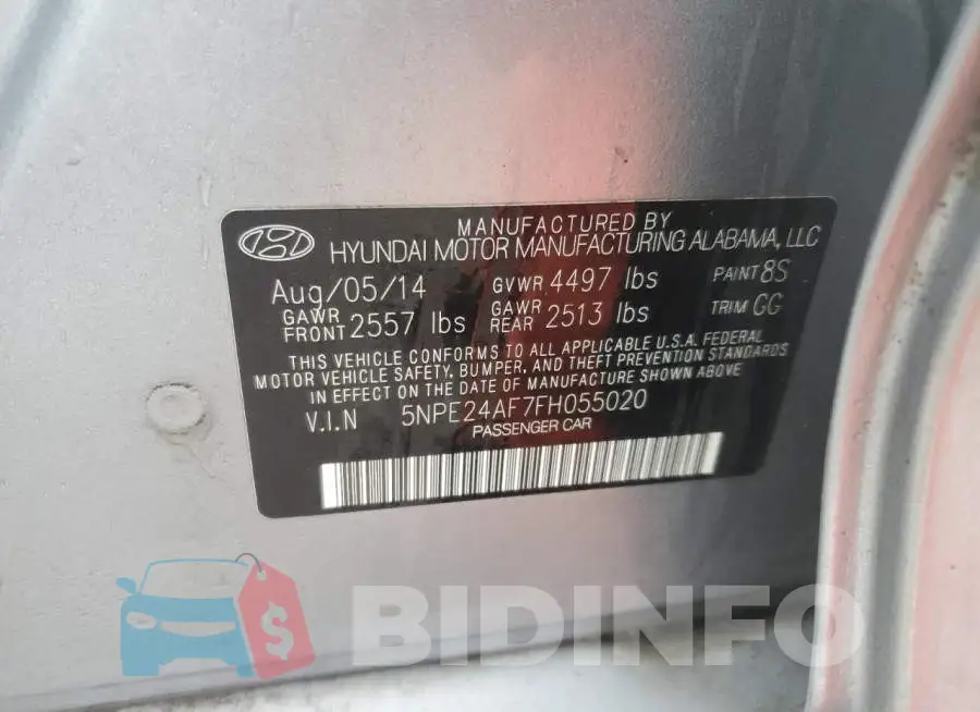 5NPE24AF7FH055020 Photo# 12