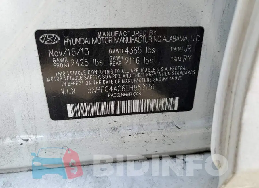 5NPEC4AC6EH852151 Photo# 12