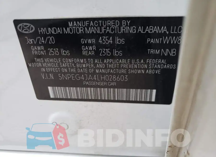 5NPEG4JA4LH028603 Photo# 13