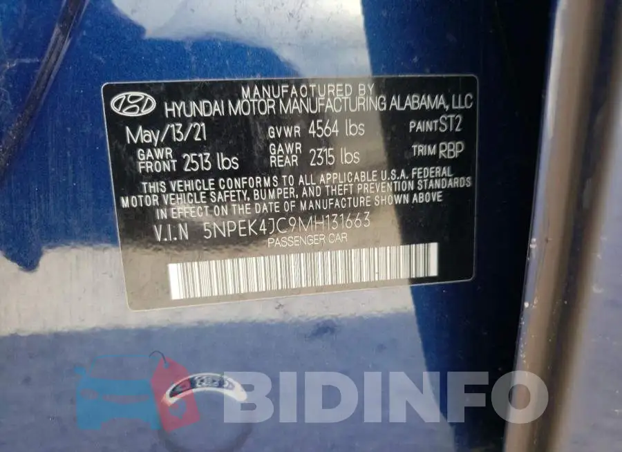 5NPEK4JC9MH131663 Photo# 12