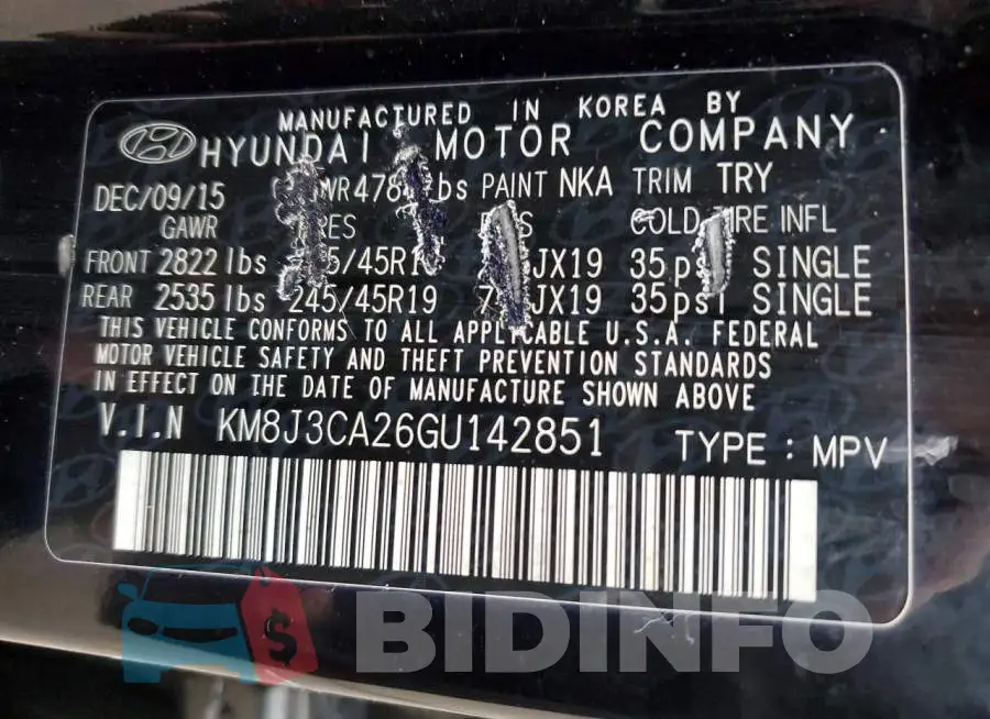 KM8J3CA26GU142851 Photo# 12