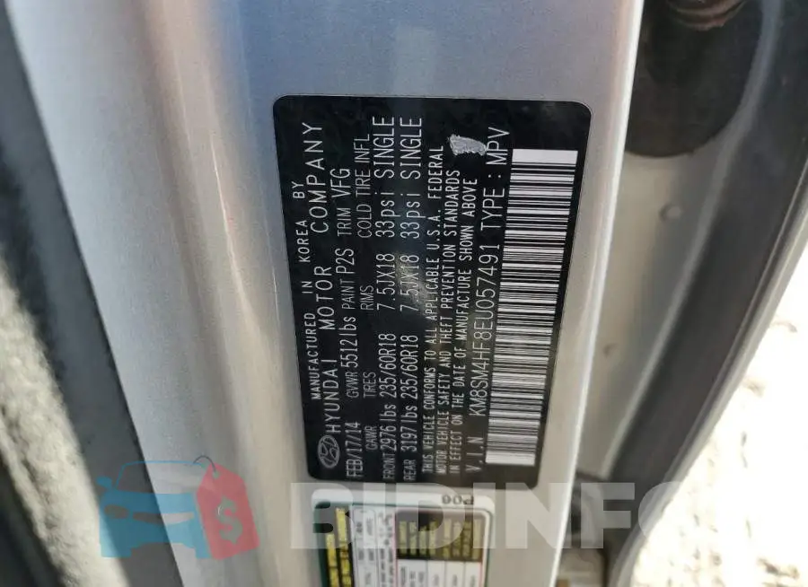 KM8SM4HF8EU057491 Photo# 13