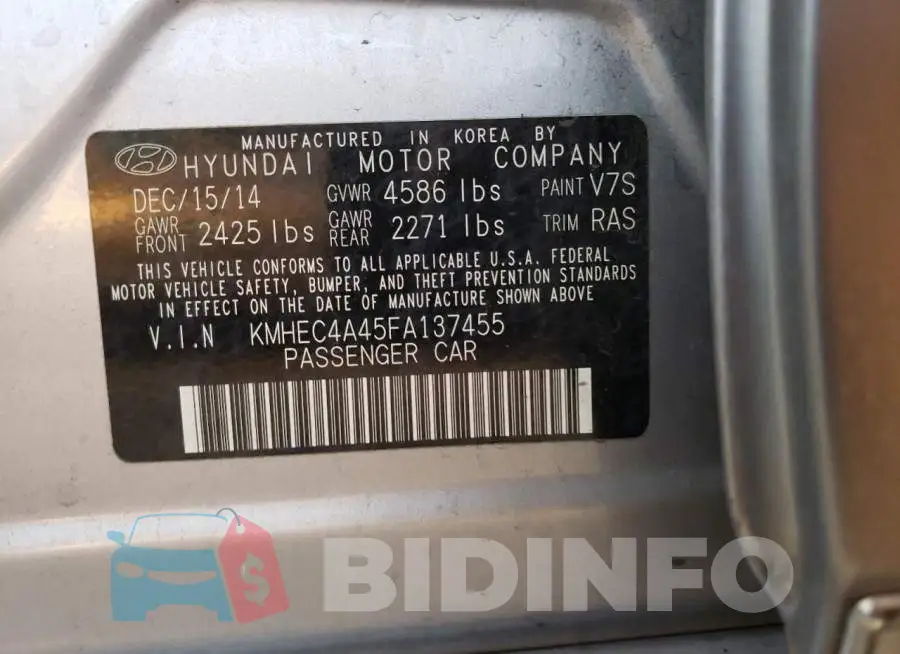 KMHEC4A45FA137455 Photo# 12