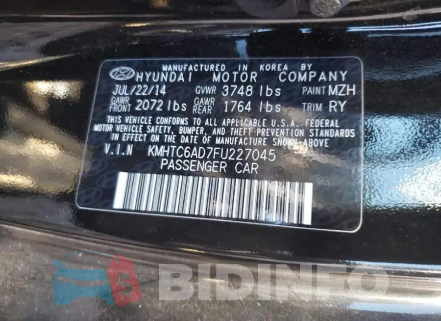 KMHTC6AD7FU227045 Photo# 12