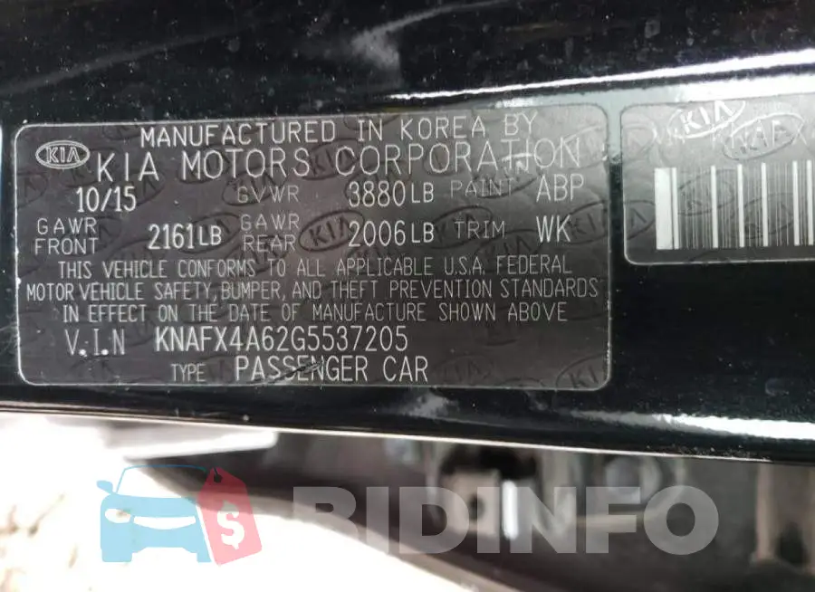 KNAFX4A62G5537205 Photo# 12